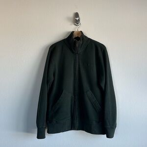 Vintage Eddie Bauer Green Fleece-Lined Full Zip Pullover  Size Large